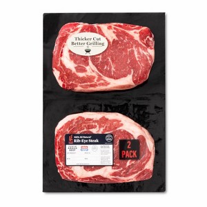 USDA Choice Angus Beef Ribeye Family Pack - 1.24-2.27 lbs - price per lb - Good & Gather™ - 1 of 3