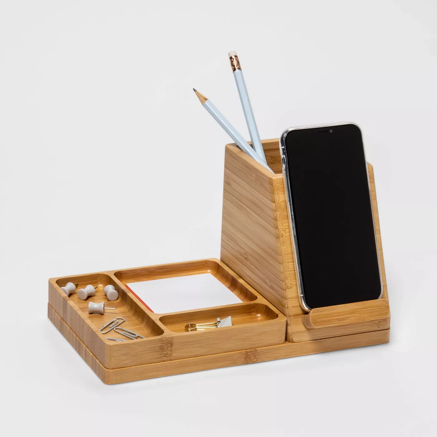 Medium Bamboo Desk Storage & 5V/2.4A 2-Port USB-A Qi Wireless Charger - Project 62™ - image 2 of 5