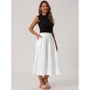 INSPIRE CHIC Women's Elastic Waist A Line Midi Skirts - 2 of 4
