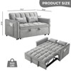 PAGED 52"3-in-1 Convertible Sofa Bed,Modern Velvet Double Couch with Adjustable Back,Storage Bag and Pillow,Sofa for Living Room - 4 of 4