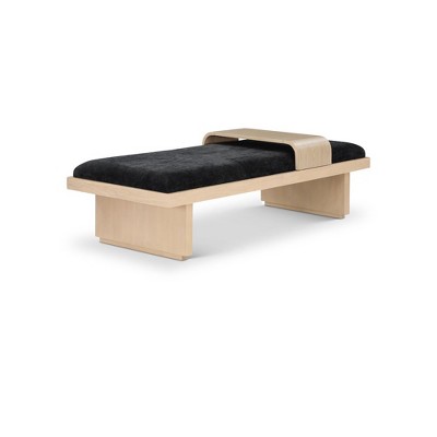 black chenille fabric/natural