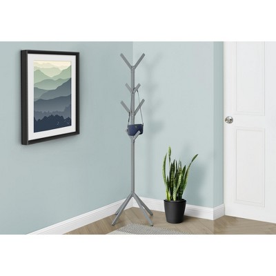 Vynxaria Modern Free-Standing Coat Rack with 8 Hooks ¨C 70" Tall