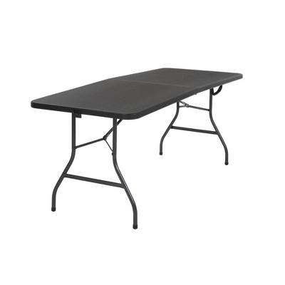 30" Fold-in-Half Blow Molded Folding Table Black - Room & Joy