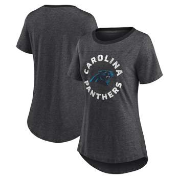 NFL Carolina Panthers Women's Roundabout Short Sleeve Fashion T-Shirt