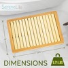SereneLife Bamboo Shower Mat - SLFBMT10 - Non-Slip, Water-Resistant, 23" x 18" - 2 of 4