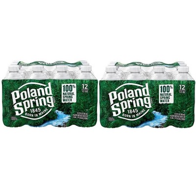 Poland Spring Brand 100% Natural Spring Water - 12 Fl Oz. Bottle (Pack of 24)
