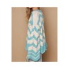Women's Oversize Round Neck Stripes Solid Pullover Sweater - POL - 3 of 4