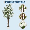 Orieon 6FT Artificial Osmanthus Tree with White Flowers, Faux Plant in Planter for Home Office Wedding - 2 of 4