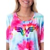 DC Comics Womens Wonder Woman Foil Logo Tie Dye Nightgown Sleep Shirt Multicolored - 2 of 4