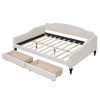NicBex Full Size Daybed with Storage Linen Fabric Day Bed with Waved Arms and 2 Spacious Drawers for Living Room and Bedroom, Beige - 3 of 4