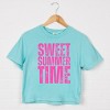Simply Sage Market Sweet Summer Time Block Distressed Boxy Crop Top - 3 of 4