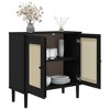 vidaXL Sideboard SENJA Rattan Look Black 31.5 in.x13.8 in.x31.5 in. Solid Wood Pine - 4 of 4
