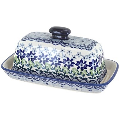 Blue Rose Polish Pottery M074 Manufaktura Butter DIsh
