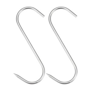 Unique Bargains Chicken Fish Beef Meat Hanging Drying Smoking Processing Stainless Steel S-Hook 2 Pcs - 1 of 3