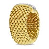 EVERLY JEWELRY |Two-Tone Silver 3/4 CT TGW Cubic Zirconia Popcorn Design Flexible Ring - 2 of 4