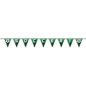 Beistle Soccer!/Football Pennant Streamer, 7.5" x 8', (2/Pkg) Multicolored - 1 of 3