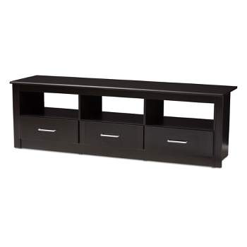 Ryleigh Modern and Contemporary Finished TV Stand for TVs up to 60" Dark Brown - Baxton Studio