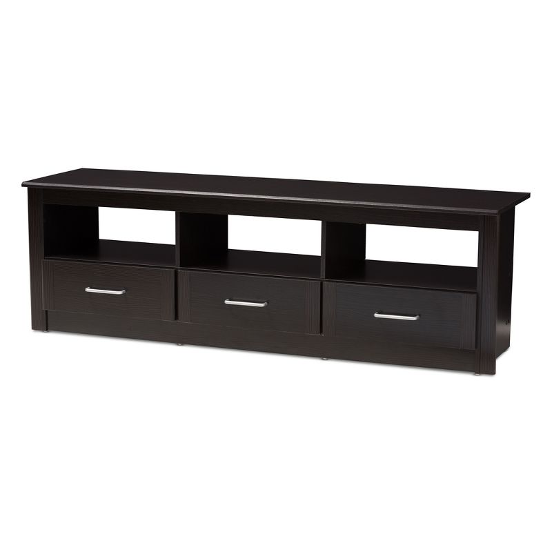 Ryleigh Modern and Contemporary Finished TV Stand for TVs up to 60&#34; Dark Brown - Baxton Studio, 1 of 12