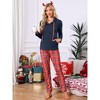 INSPIRE CHIC Christmas Family Pajama Sets Matching Hooded Long Sleeve Top with Plaid Pants Lounge Set - 3 of 4