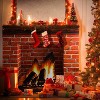 Christmas Cardboard Fireplace Prop- 3D Artificial Red Brick Cardboard Fireplace-Christmas Decoration - 4 of 4