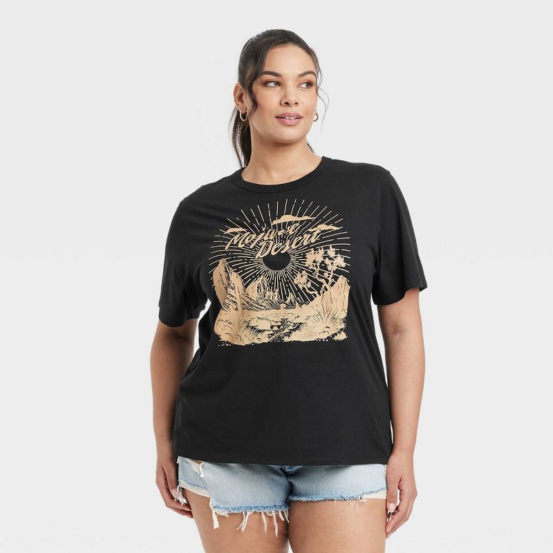 Women's Mojave Desert Short Sleeve Graphic T-Shirt - Black, 1 of 4