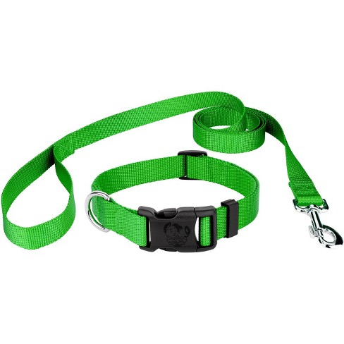 Country Brook Petz Deluxe Nylon Dog Collar And Leash (medium, 3/4 Inch  Wide, Hot Lime Green) : Target