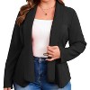 Coolmee Women Plus Size Casual Blazer Open Front Lapel Collar Long Sleeve Slim Fit Work Office Cardigan Jackets - 2 of 3