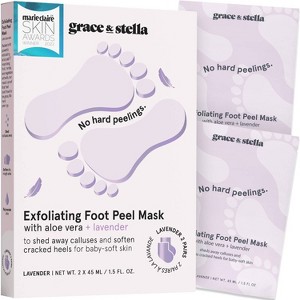 Grace & Stella Exfoliating Foot Peel Masks - Lavender - 2ct - 1 of 4