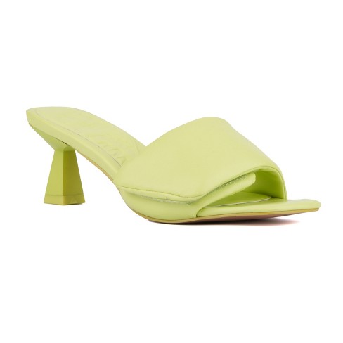 Olivia Miller Women s Allure Heel Sandal 6.5 NEON YELLOW