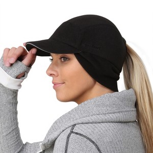 TrailHeads Fleece Ponytail Hat for Women –  Reflective Winter Beanie with Visor for Running, Hiking - 1 of 4