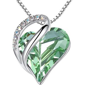 Birthstone Heart Pendant Necklace Infinity Love Design Adjustable 18-20 Inch - 1 of 4