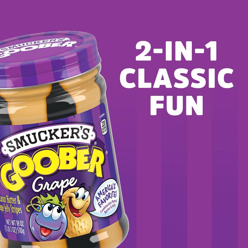 Smucker&#39;s Goober Grape Peanut Butter and Jelly Spread - 18oz, 4 of 6