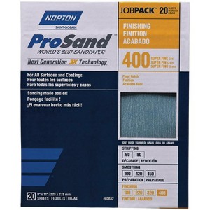 Norton ProSand 11 in. L X 9 in. W 400 Grit Aluminum Oxide Sandpaper 20 pk - 1 of 1