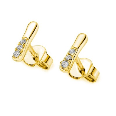 Lucy Quartermaine - Skinny Drip Mini Studs in Gold Vermeil