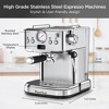 FONTOI Coffee Maker Ese Pod Compatible Espresso Machine with Milk Frother, Double Shot, Temperature Pressure Display, Silver 11.81"* 11.18"*13.19" - 3 of 4