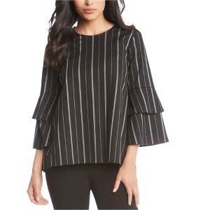 Karen Kane Womens Striped Bell Sleeve Pullover Blouse - 1 of 1