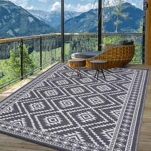 Outdoor Plastic Straw Rug Outdoor Carpet Patio Rug Mat Reversible RV Camping Rug Plastic Straw Outside Rug for Balcony Deck Picnic Beach Outdoor Rug - 1 of 4