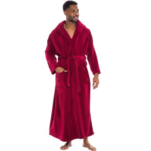 Alexander Del Rossa Men's Warm Fleece Robe Plush Solid Bathrobe