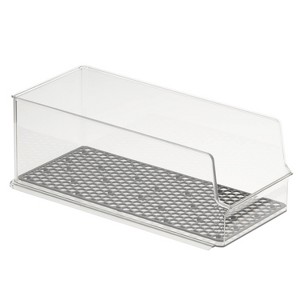 Spectrum Diversified Hexa 2pc Tall Can Bin Set: Stackable Refrigerator Organizer, Dishwasher-Safe Clear Storage Bins - 1 of 4