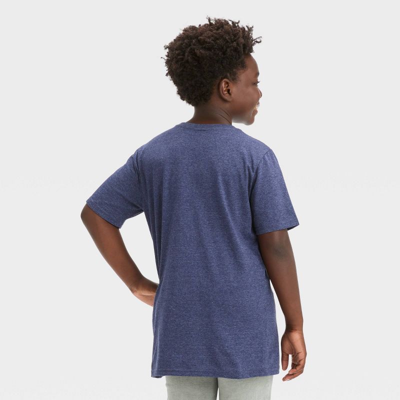 Boys' Marvel Captain America Shield Short Sleeve Graphic T-Shirt - Dark Blue Denim, 3 of 4