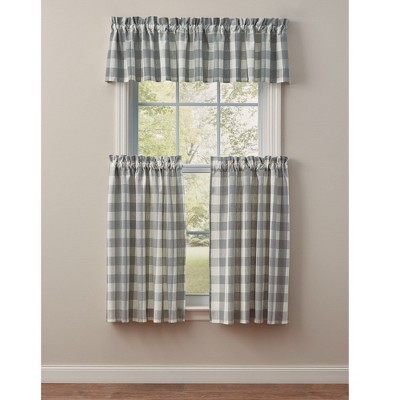 Park Designs Grey Buffalo Check Unlined Valance 14x72 : Target