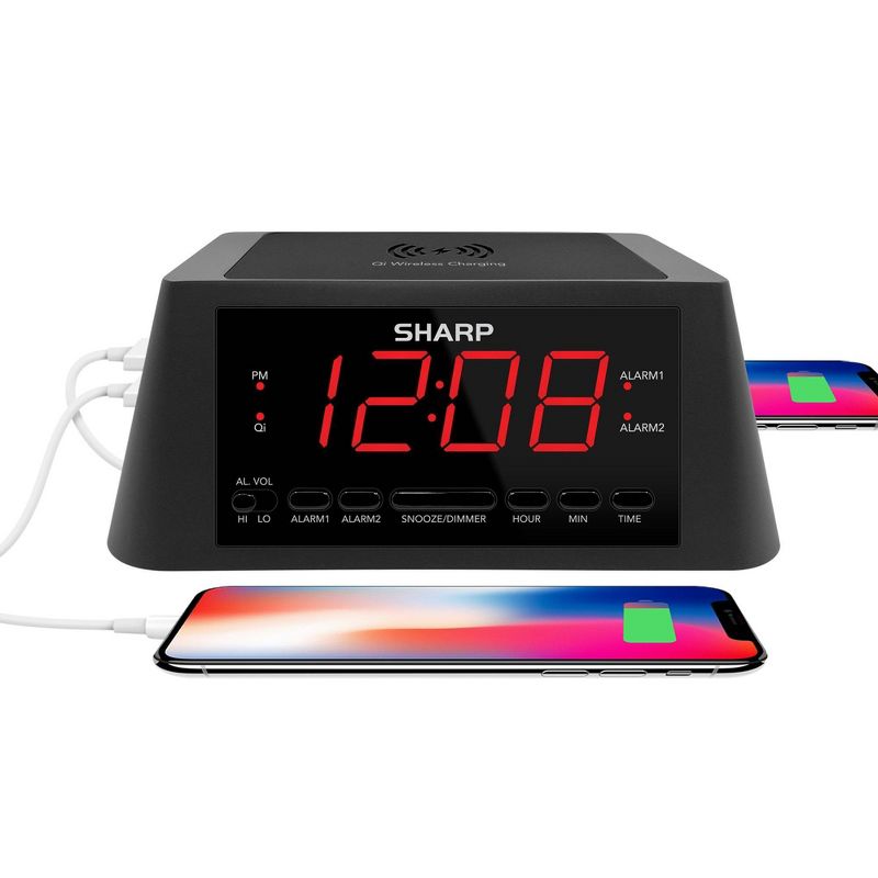 Wireless Charging Alarm Clock - Sharp, 4 of 6