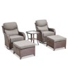 Outdoor Swivel Rocker Chair with 6 Inch Thick Cushion 2 in 1 Porch Glider Swivel Chair - Wicker Patio Furniture Patio Swivel Glider Seating - 3 of 4