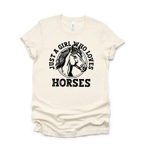 Simply Sage Market Women's Girl Who Loves Horses Circle Short Sleeve Graphic Tee - 1 of 3