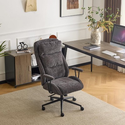 VINGLI Adult Pu-Leather High Back Executive Ergonomic Office Chair with 100-130° Reclining with Adjustable Base & Headrest for Gaming & Home Office