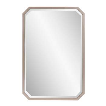Howard Elliott 36"x24" Elongated Octagonal Beveled Wall Mirror Matte Warm Silver