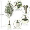 5FT Faux Olive Tree Tall,Olive Trees Artificia Indoor with White Planter - 2 of 4