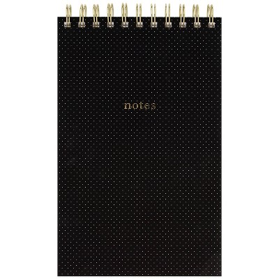 Sugar Paper Essentials 160 sheet 1 Subject Topbound Spiral Notepad 8.25"x5.75" Black with White Dots