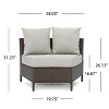 GDFStudio Harper Outdoor Wicker 4 Seater Semi-Circle Sectional Sofa Set with Water-Resistant Cushions - 3 of 4