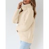 Womens Pullover Turtleneck Sweater Ribbed Knit Sweater Long Sleeve Chunky Sweater Loose Fit Knitwear Pullover Jumper Tops - 4 of 4